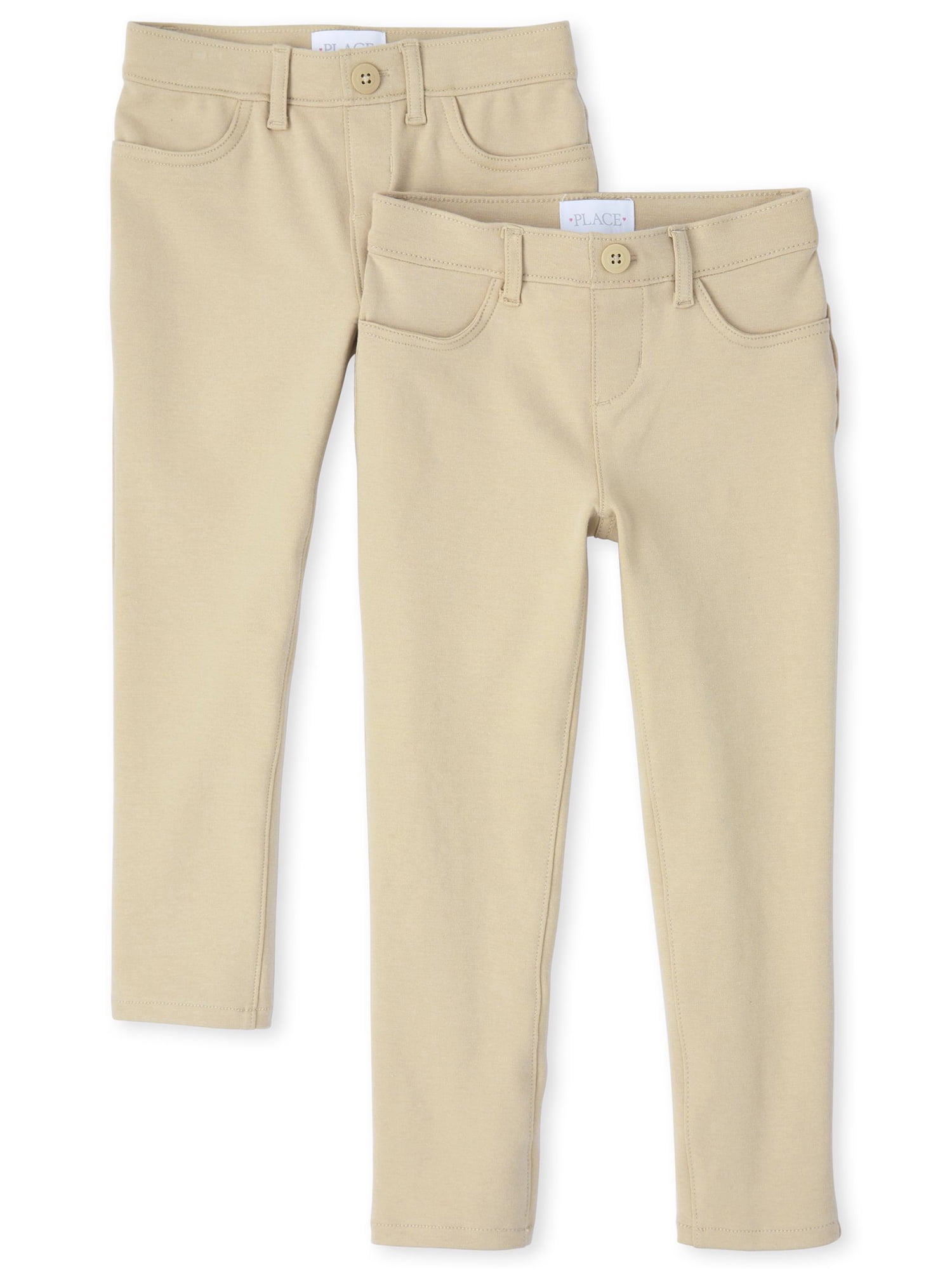 The Children's Place Girl's Uniform Ponte Knit Pull On Jeggings, 2-Pack