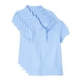 thumbnail image 1 of The Children's Place Girl's Uniform Short Sleeve Ruffle Pique Polo, 5-Pack, 1 of 3