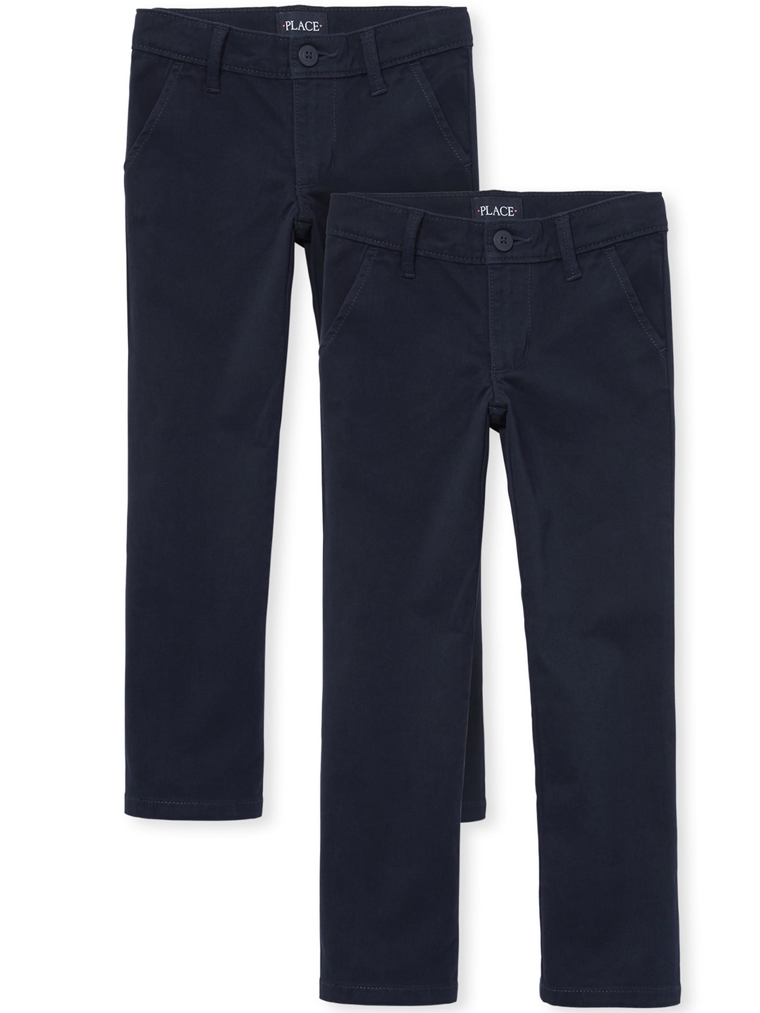 The Children's Place Girls Uniform Stretch Skinny Chino Pants, 2-Pack, Sizes 4-18
