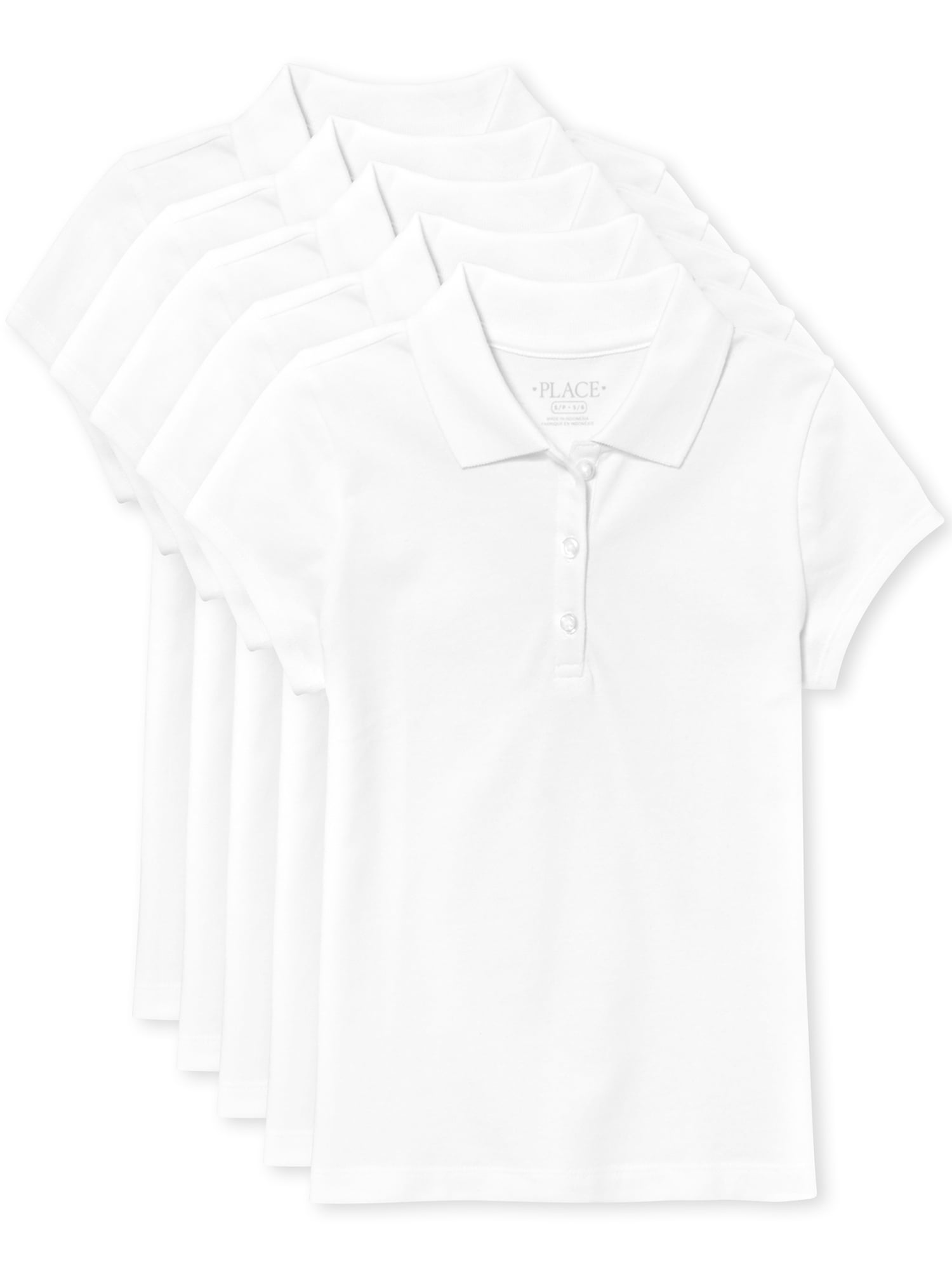 The Children's Place Girls Uniform Short Sleeve Pique Polo, 5Pack