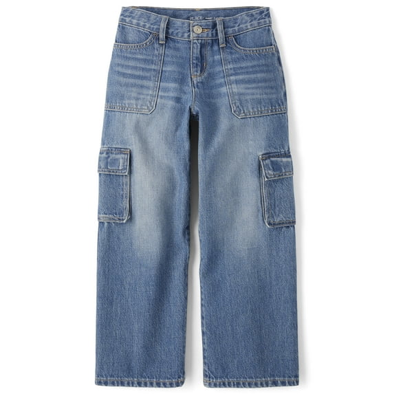The Children's Place Girls Baggy Fit Cargo Jeans, Sizes 4-16