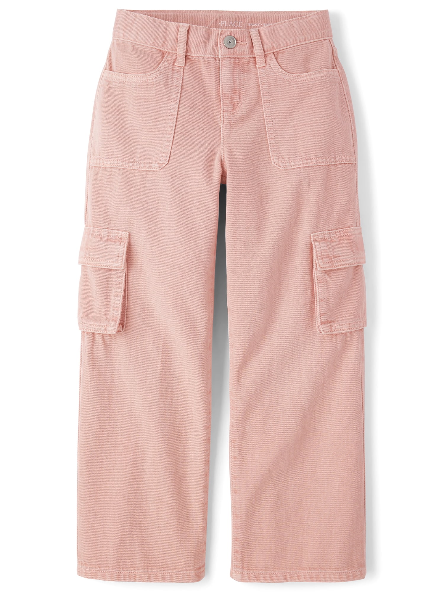 The Children s Place Girls Baggy Fit Garment Dyed Cargo Jeans Sizes 4 16