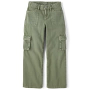 The Children's Place Girls Baggy Fit Garment Dyed Cargo Jeans, Sizes 4-16
