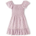 thumbnail image 1 of The Children's Place Girls Cap Sleeve Floral Smocked Ruffle Dress, Sizes XS-XXL, 1 of 5