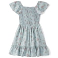 thumbnail image 1 of The Children's Place Girls Cap Sleeve Floral Smocked Ruffle Dress, Sizes XS-XXL, 1 of 5