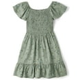 thumbnail image 1 of The Children's Place Girls Cap Sleeve Floral Smocked Ruffle Dress, Sizes XS-XXL, 1 of 5