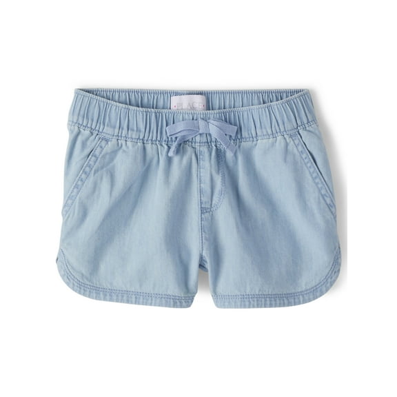 The Children's Place Girls Chambray Denim Pull On Short, Sizes 4-16