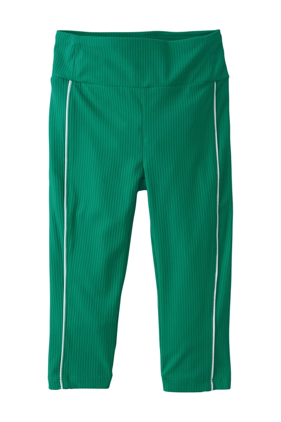 Girls Contrast Ribbed Capri Length Legging, Sizes XS-XXL