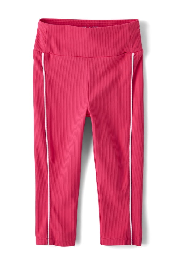 Girls Contrast Ribbed Capri Length Legging, Sizes XS-XXL