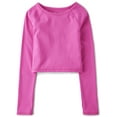 thumbnail image 1 of The Children's Place Girls Crewneck Long Sleeve Active Top, Sizes XS-XXL, 1 of 3