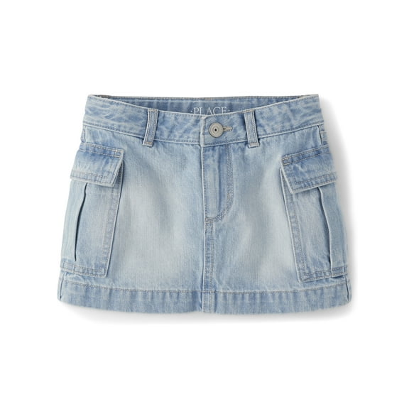 The Children's Place Girls Denim Cargo Pocket Skirt, Sizes 4-16