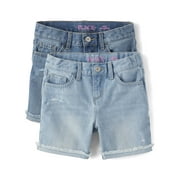 The Children's Place Girls Denim Shorts, 2-Pack, Sizes 4-16