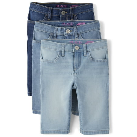 The Children's Place Girls Denim Skimmer Short, 3-Pack, Sizes 4-16