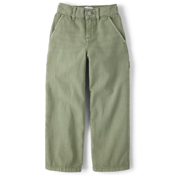 The Children's Place Girls Elastic Waist Garment Dyed Baggy Fit Utility Jeans, Sizes 4-16