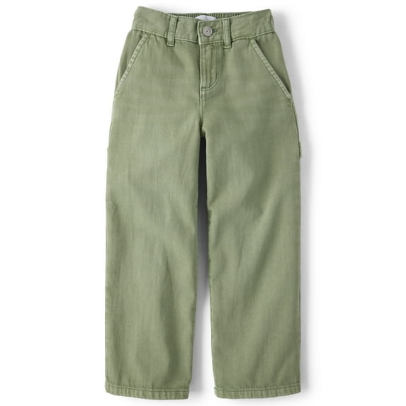 The Children's Place Girls Elastic Waist Garment Dyed Baggy Fit Utility Jeans, Sizes 4-16