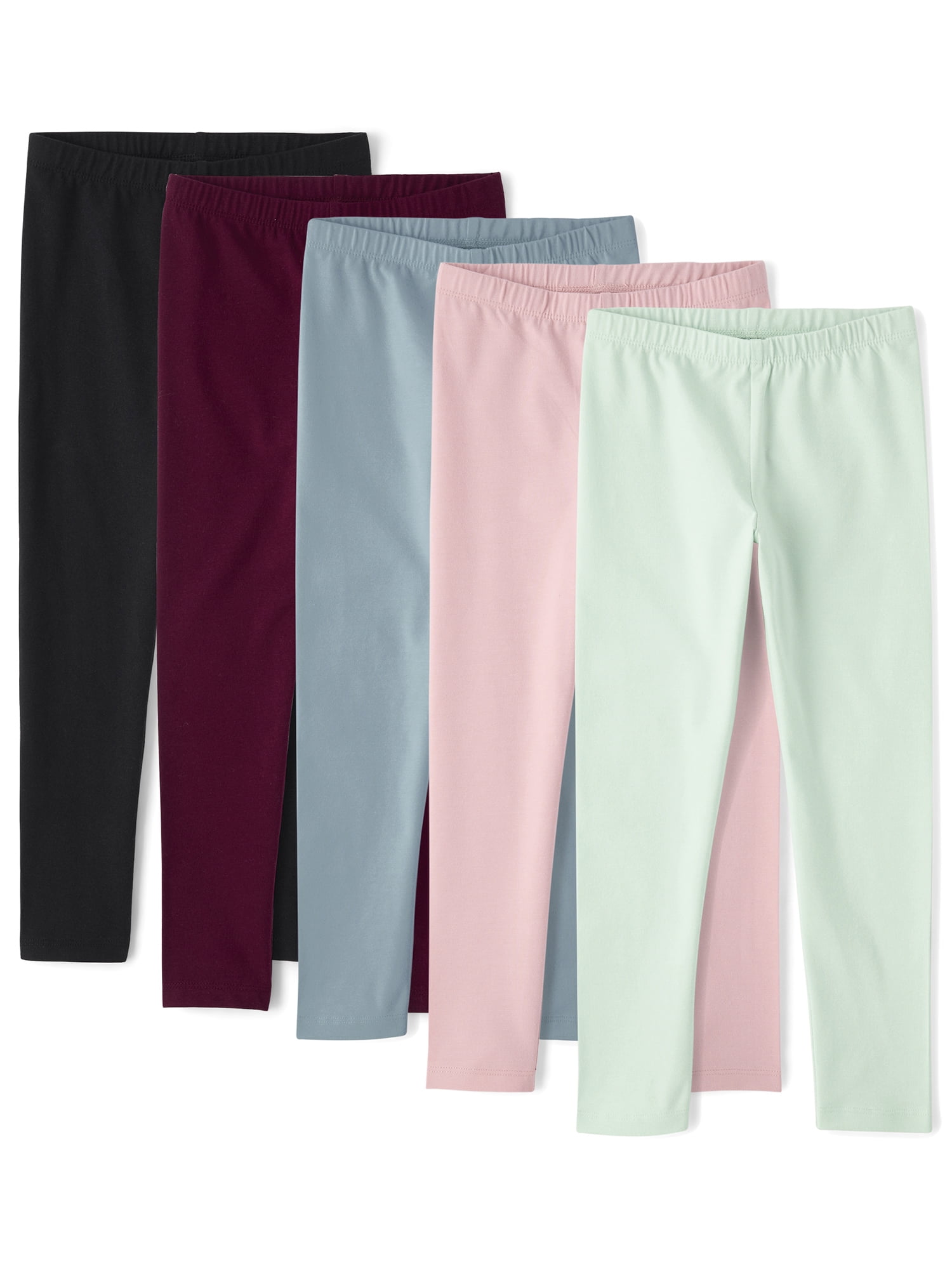 The Children's Place Girls Everyday Full Length Leggings, 5-Pack, Sizes XS-XXL