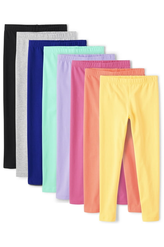 Girls Everyday Pull-On Leggings, 8-Pack, Sizes XS-XXL