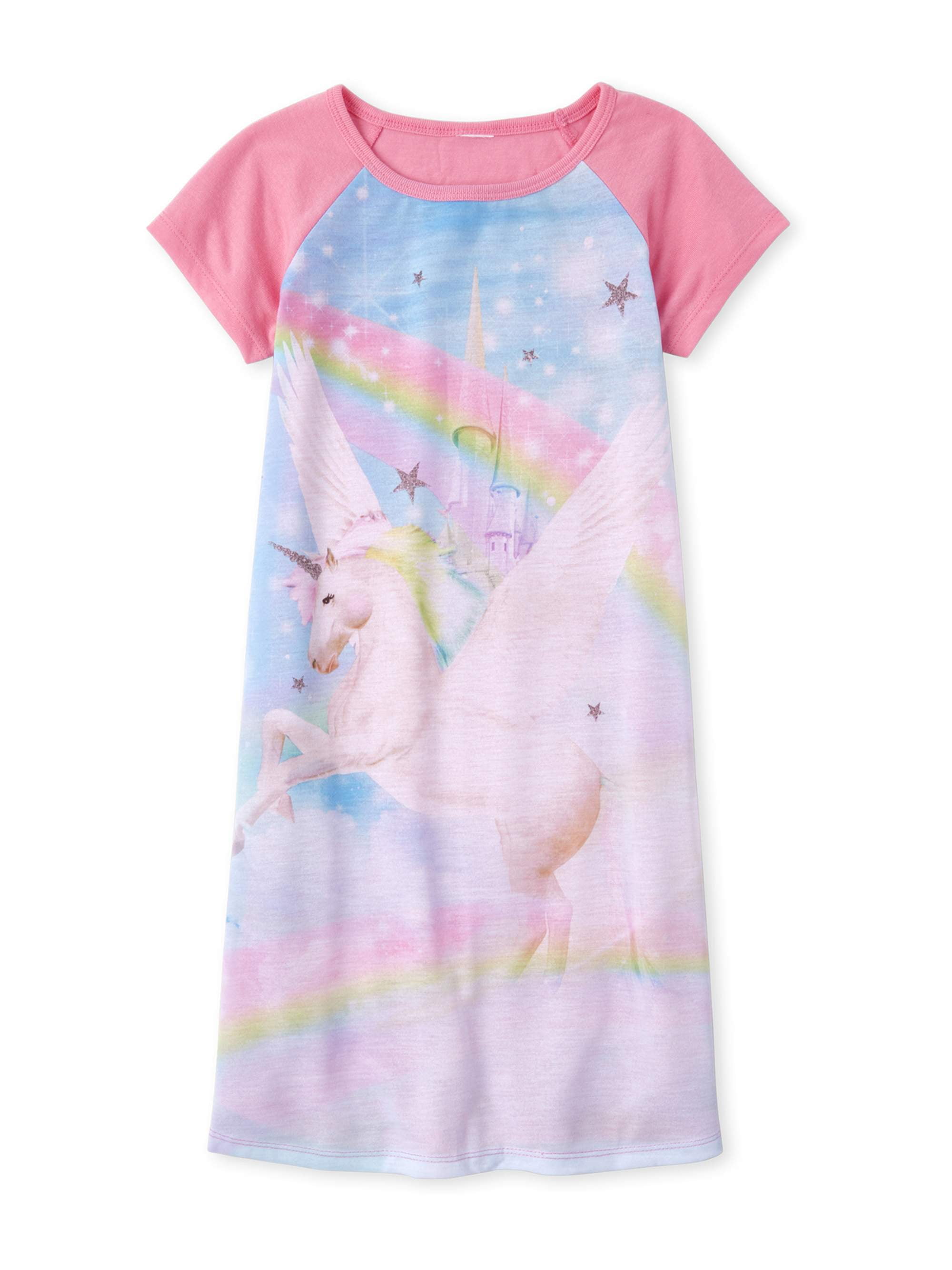 The Children's Place Girls Flying Unicorn Pajama Nightgown, Sizes 4-16 ...