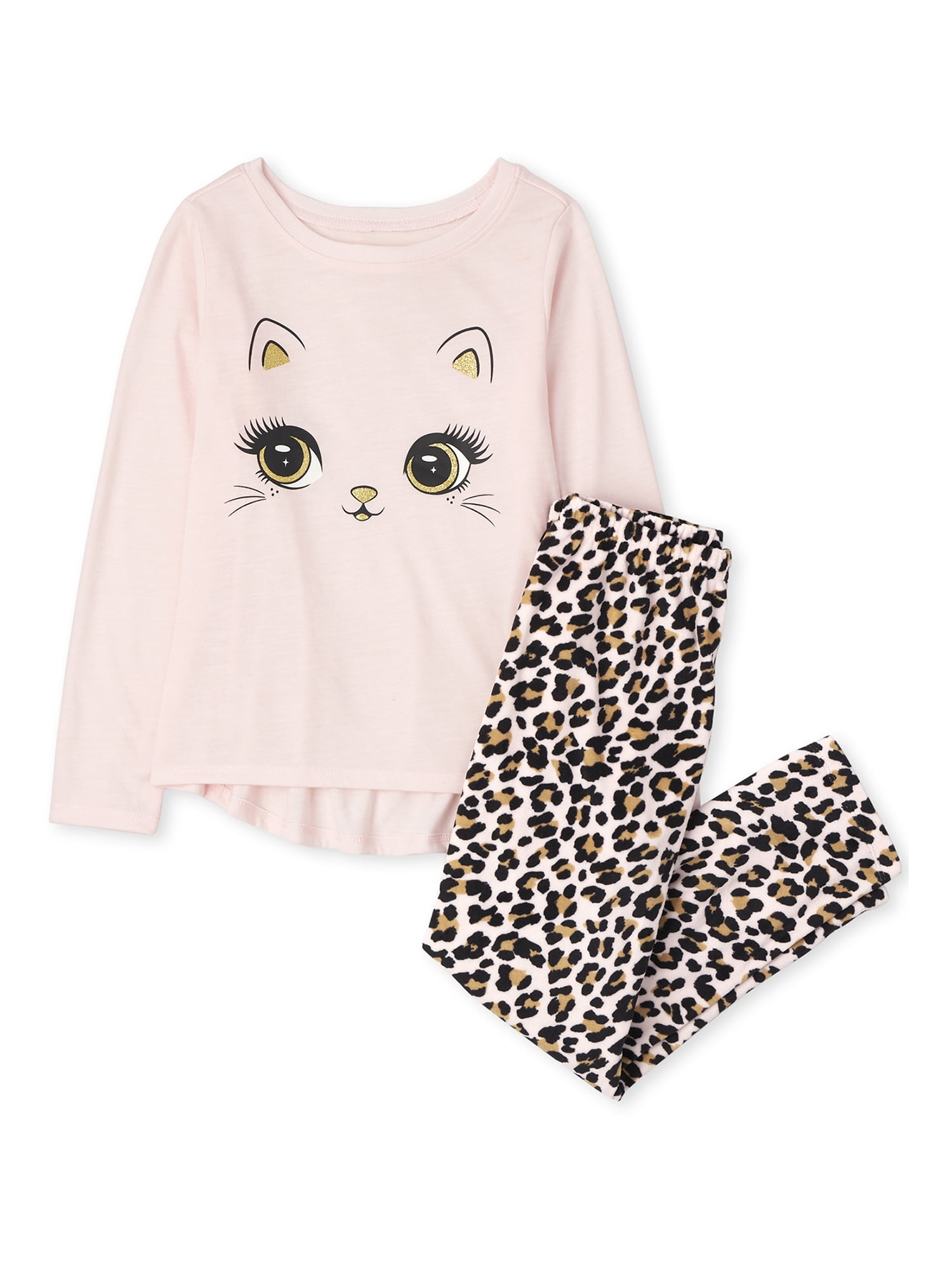Girls leopard pajamas hot sale