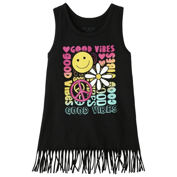 The Children's Place Girls Graphic Fringe Tank Top, Sizes XS-XXL