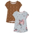 thumbnail image 1 of The Children's Place Girls High-Low Hem Short sleeve T-Shirts, 2-Pack, Sizes 4-16, 1 of 1