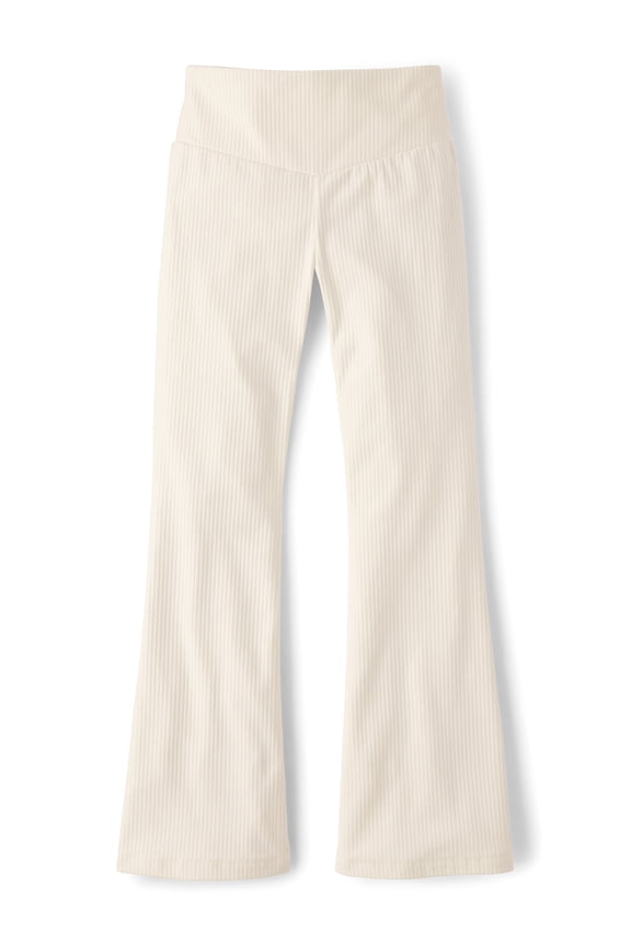 Girls High Rise Ribbed Knit Flare Legging, Sizes XS-XXL