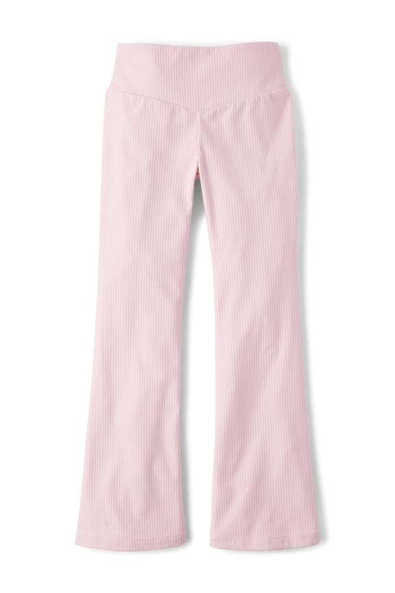Girls High Rise Ribbed Knit Flare Legging, Sizes XS-XXL