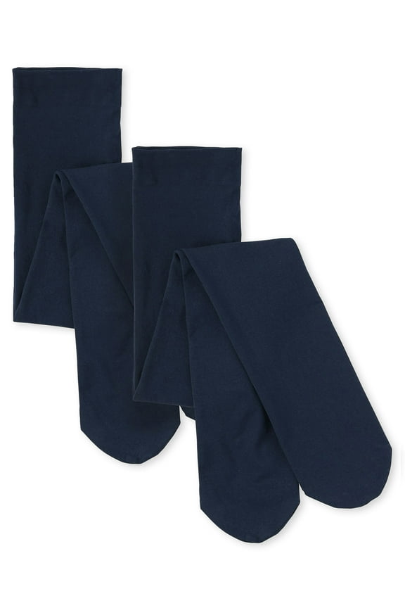 Girls Layering Microfiber Tights, 2-Pack, Sizes 4-16