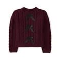 thumbnail image 1 of The Children's Place Girls Long Sleeve Cable Knit Chenille Bow Sweater, Sizes XS-XXL, 1 of 3