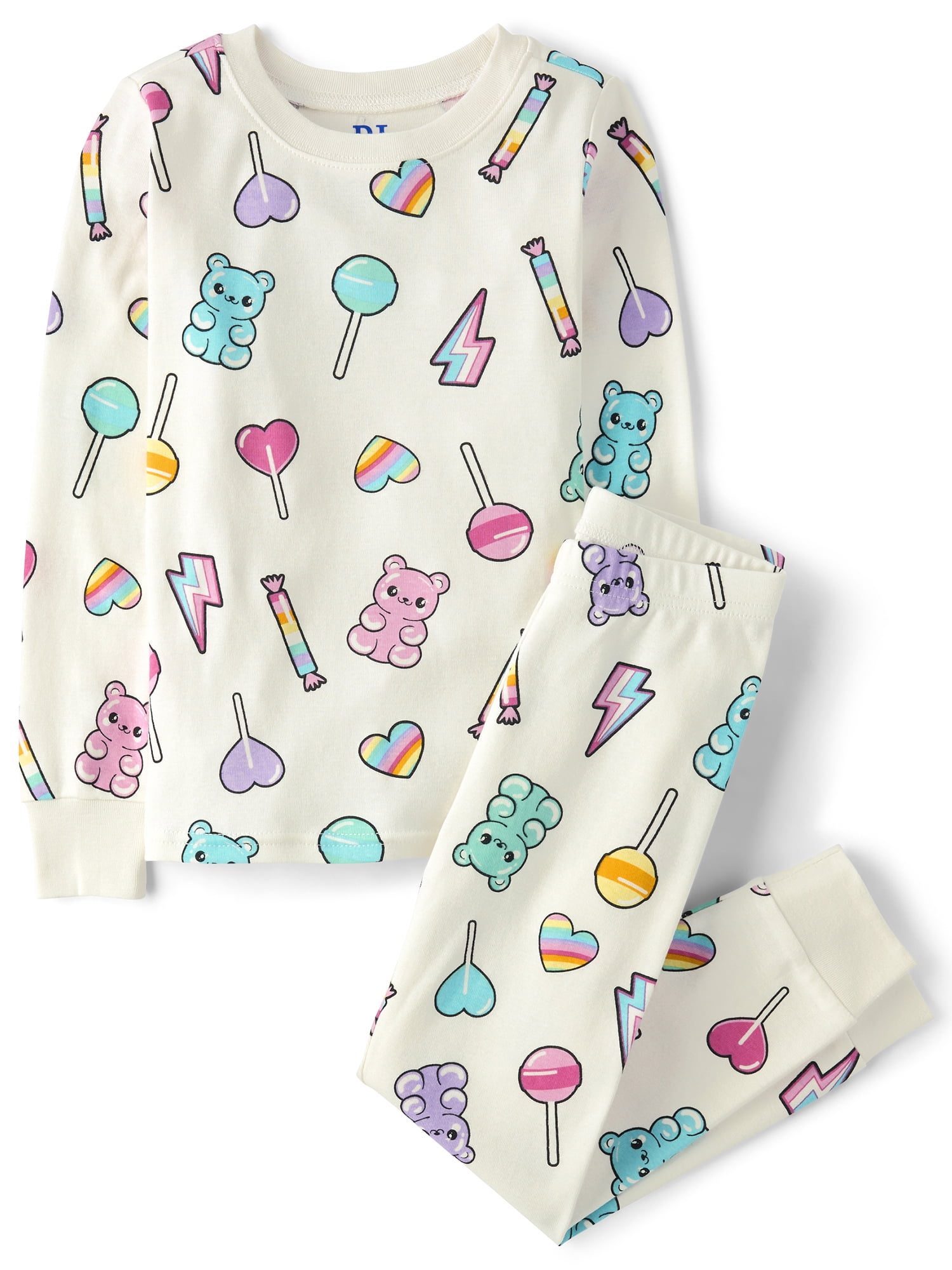 The Children's Place Girls Long Sleeve Candy Snug Fit Cotton PJs, Sizes 4-16