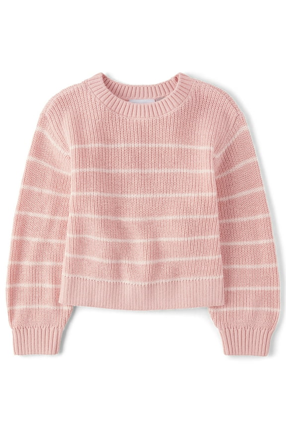 Girls Long Sleeve Crew Neck Pullover Sweater, Sizes XS-XXL