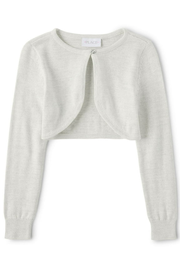 Girls Long Sleeve Cropped Knit Cardigan Shrug, Sizes XS-XXL