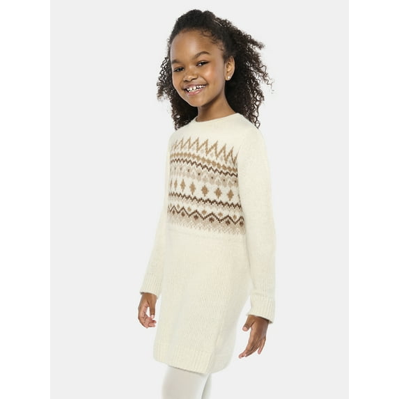 The Children's Place Girls Long Sleeve Fairisle Sweater Dress, Sizes XS-XXL