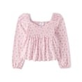 thumbnail image 1 of The Children's Place Girls Long Sleeve Floral Smocked Peplum Top, Sizes XS-XXL, 1 of 4