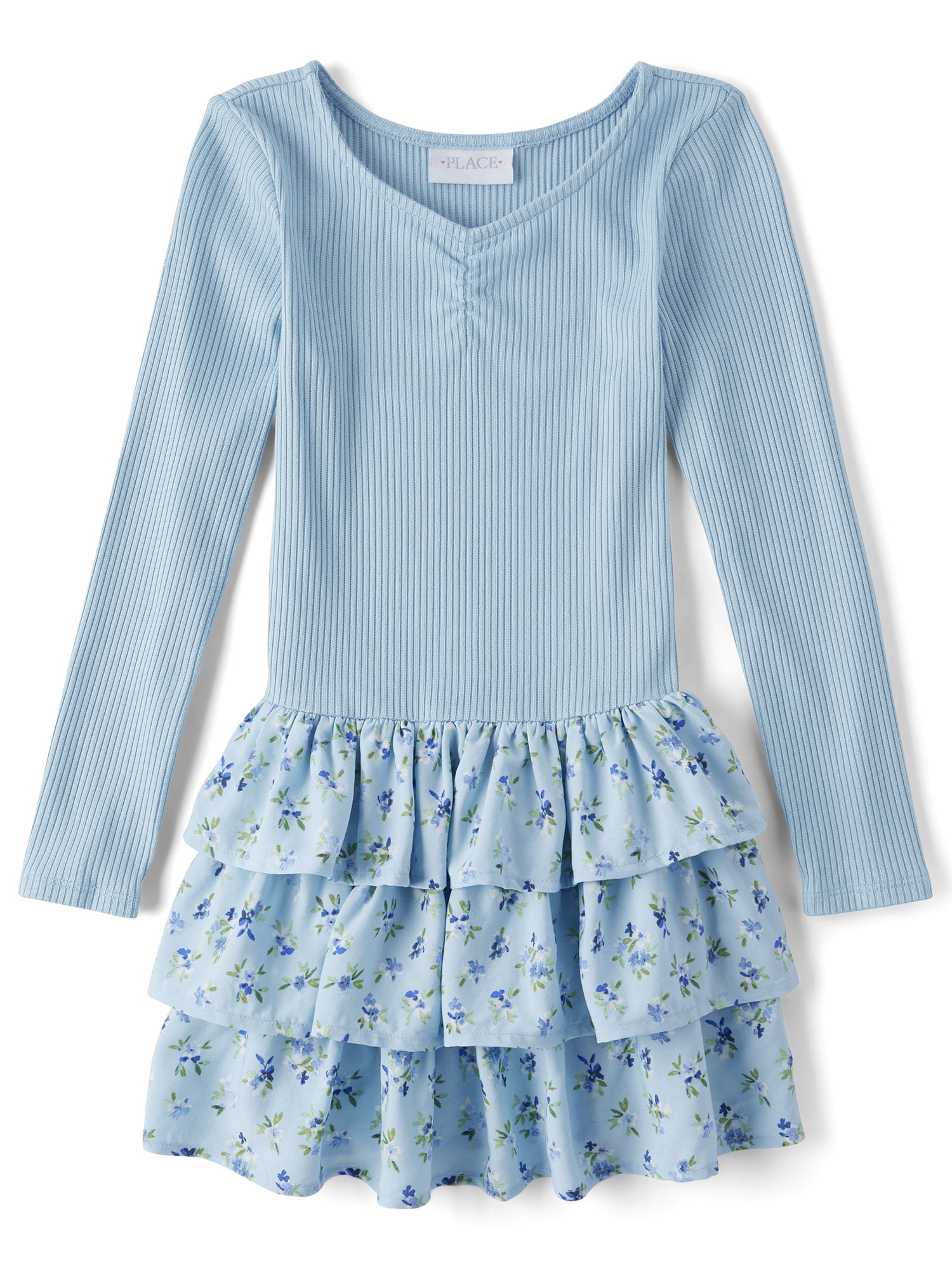 tiered drop waist dress Penny Powder Blue Bandeau Drop-Waist Maxi Dress – Club L London main image 1