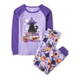 thumbnail image 1 of The Children's Place Baby, Toddler, & Girls Snug Fit Glow-in-the-Dark Cat Witch Cotton Pajamas, Sizes 12M-16, 1 of 4