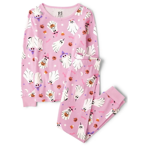 The Children's Place Girls Long Sleeve Glow-in-the-Dark Ghosts Pajamas, Sizes 4-16