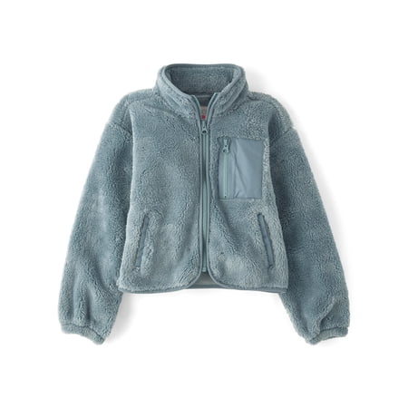 The Children's Place Girls Long Sleeve Heavyweight Sherpa Zip Up Jacket, Sizes XS-XXL