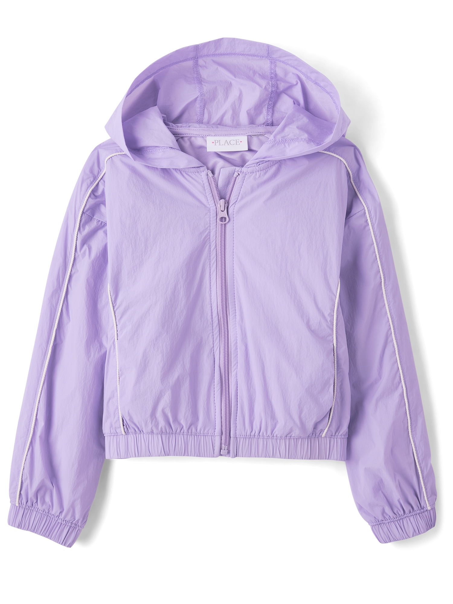 The Children's Place Girls Long Sleeve Hooded Nylon Windbreaker Jacket, Sizes XS-XXL