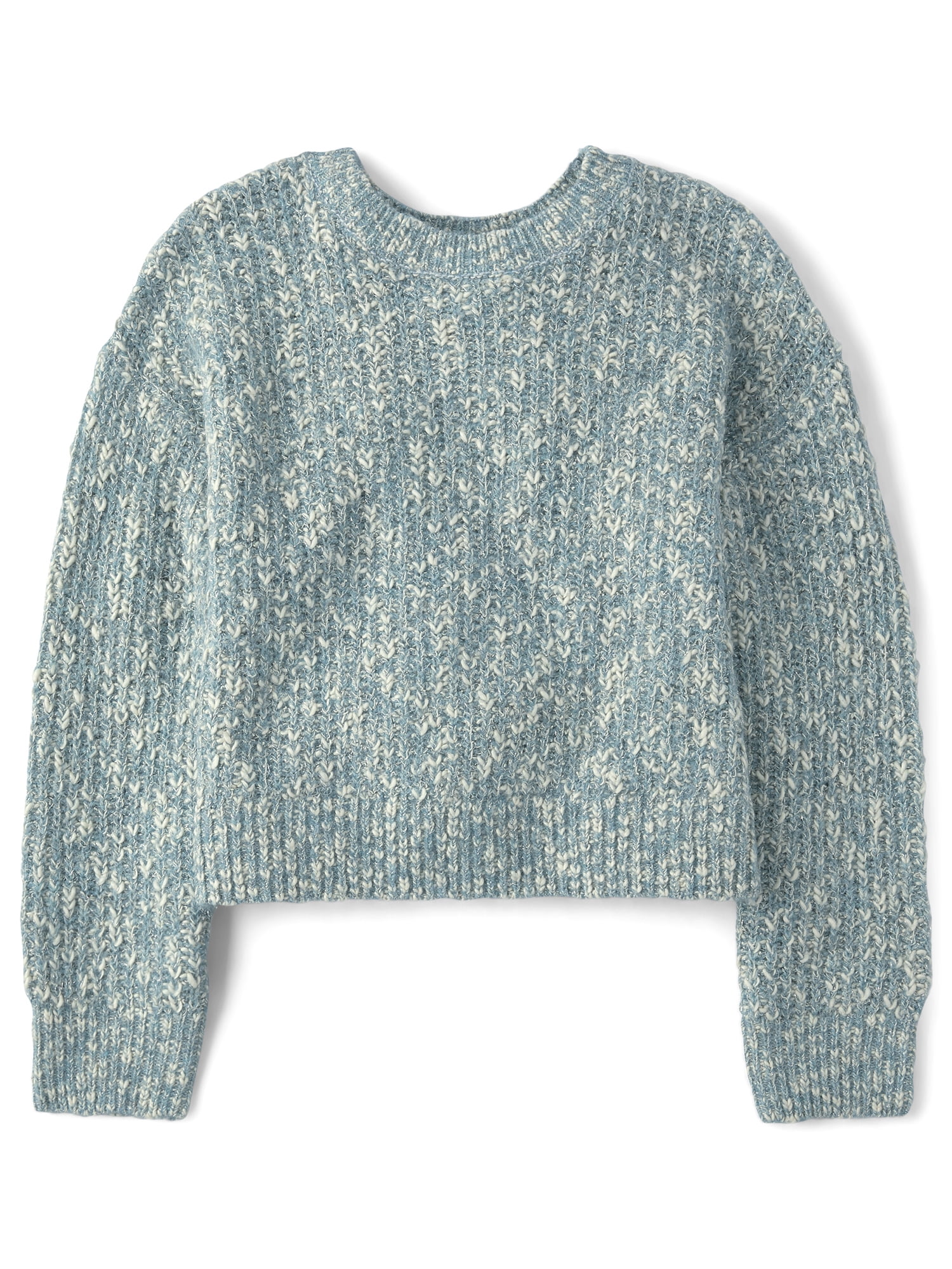 The Children's Place Girls Long Sleeve Marled Shaker Stitch Cable Knit Sweater, Sizes XS-XXL