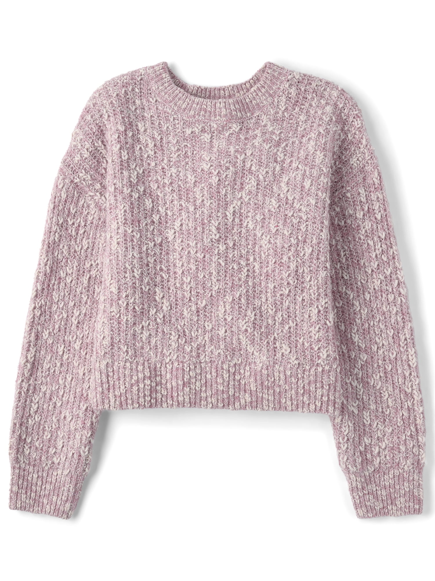 The Children's Place Girls Long Sleeve Marled Shaker Stitch Cable Knit Sweater, Sizes XS-XXL