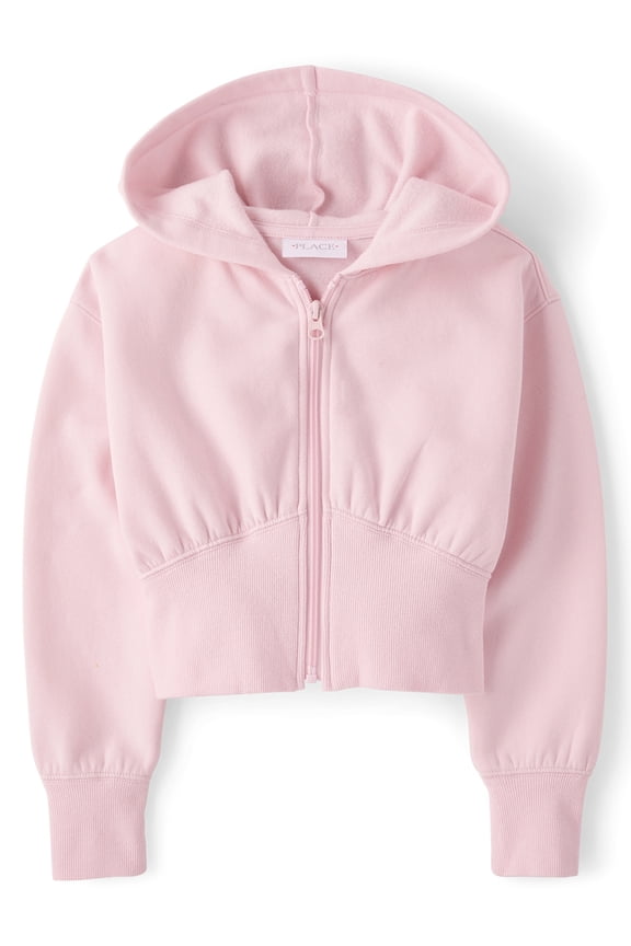 Girls Long Sleeve Premium Fleece Zip Up Hoodie, Sizes XS-XXL