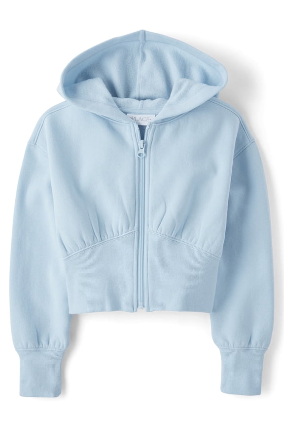 Girls Long Sleeve Premium Fleece Zip Up Hoodie, Sizes XS-XXL