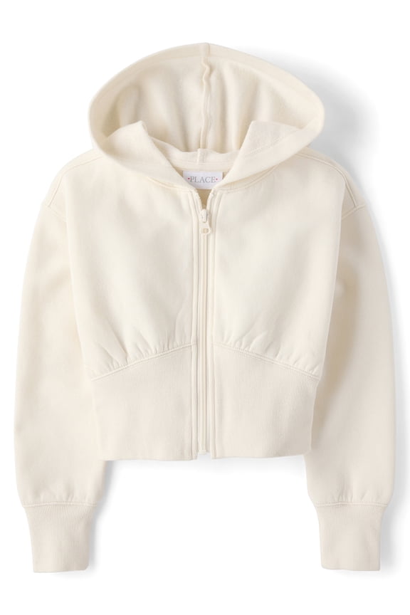 Girls Long Sleeve Premium Fleece Zip Up Hoodie, Sizes XS-XXL