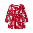 thumbnail image 1 of The Children's Place Girls Long Sleeve Printed Everyday Dress, Sizes XS-XXL, 1 of 3