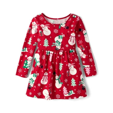 The Children's Place Girls Long Sleeve Printed Everyday Dress, Sizes XS-XXL
