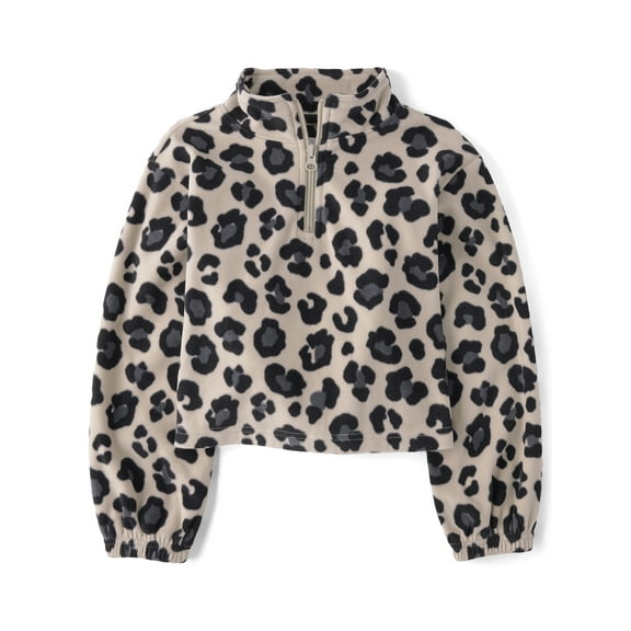 The Children's Place Girls Long Sleeve Printed Microfleece Half Zip Pullover, Sizes XS-XXL