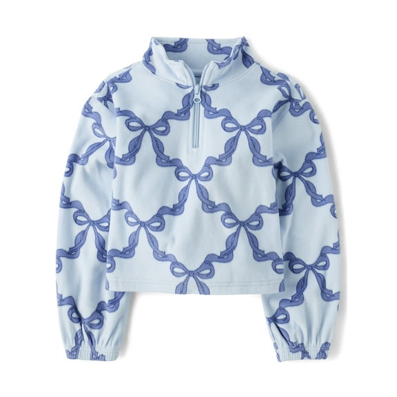The Children's Place Girls Long Sleeve Printed Microfleece Half Zip Pullover, Sizes XS-XXL