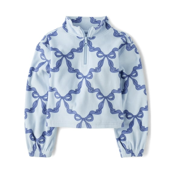 The Children's Place Girls Long Sleeve Printed Microfleece Half Zip Pullover, Sizes XS-XXL