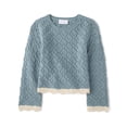 thumbnail image 1 of The Children's Place Girls Long Sleeve Scalloped Pointelle Sweater, Sizes XS-XXL, 1 of 3